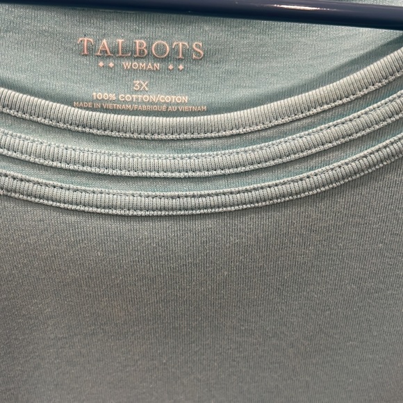 Talbots Turquoise Shell with Rounded Neck 3X - Picture 2 of 2